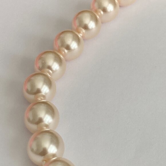 Vintage Cream Glass Pearl Necklace 20" 12mm Hand Knotted Matinee Length GoldTone - Picture 6 of 12